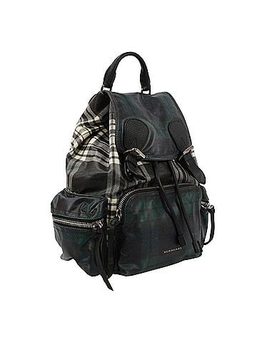 Burberry BURBERRY Backpack, House Check Pattern, Cotton Canvas, Green/Black, Men's/Women's (view 2)