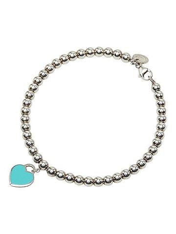 Tiffany & Co. Tiffany &amp; Co. Return to Heart Tag Bead Bracelet, Blue Silver (SV925), Women's. (view 1)