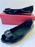 Tory Burch 100% Patent Leather 100% Leather Black Gold Flats Size 10 1/2 - photo 3