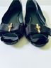Tory Burch 100% Patent Leather 100% Leather Black Gold Flats Size 10 1/2 - photo 4