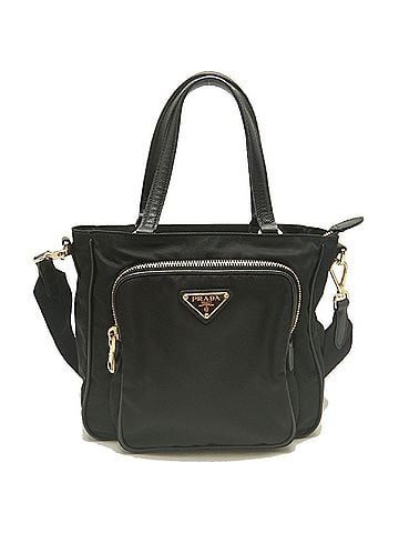 Prada PRADA 1BG308 Handbag, Nylon x Leather, Black, Women's, 254048 (view 1)