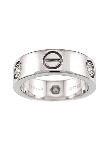 Cartier Cartier Love Classic #49 Ring, Half Diamond 3P, 18K WG White Gold 750, Ring (view 2)