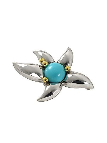 Tiffany & Co. Tiffany &amp; Co. Starfish Turquoise Brooch 18K Silver (SV) Yellow Gold (YG) 750 (view 2)