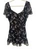 Astr 100% Polyester 97% Polyester 3% Elastane Floral Black Cocktail Dress Size M - photo 1