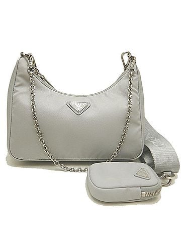 Prada PRADA Re-Edition 2005 1BH204 Shoulder Bag, Nylon, Cloudy Grey, Women's, 254059 (view 1)