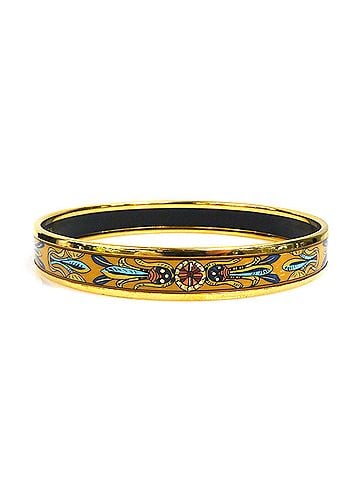 Hermès Hermes HERMES Bangle Bracelet Email Metal Enamel Gold Multicolor Women's e62094k (view 2)
