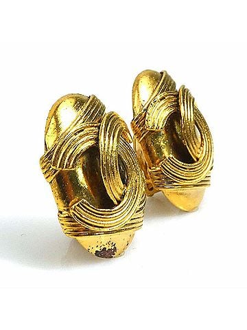 Chanel Chanel earrings, Coco Mark design, metal, gold, women's, e62091a (view 2)