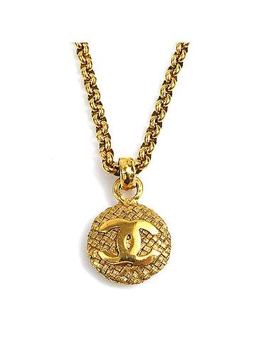 Chanel Chanel necklace, Coco Mark, metal, gold, women's, e62092k (view 1)