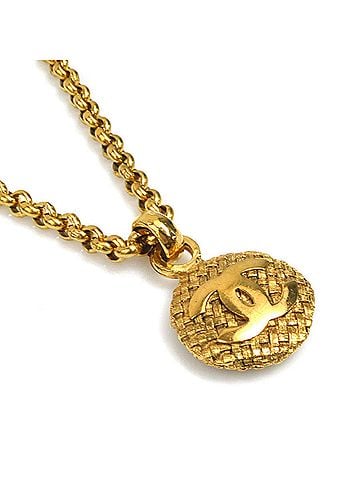 Chanel Chanel necklace, Coco Mark, metal, gold, women's, e62092k (view 2)
