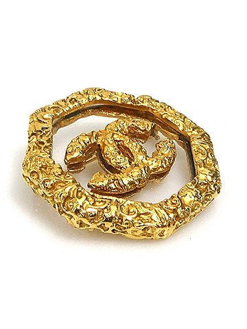 Chanel Chanel brooch, Coco Mark, metal, gold, women's, e62093c (view 2)