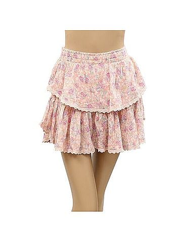 LoveShackFancy Loveshackfancy Floral Printed Mini Skirt Casual Skirt (view 1)