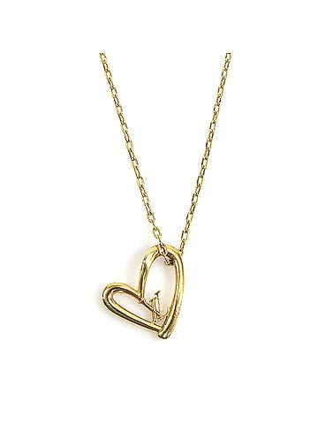 Louis Vuitton Louis Vuitton LOUIS VUITTON Necklace Collier Heart Falling in Love Metal Gold Women's M00465 e62079i (view 1)