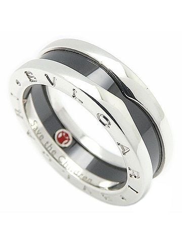 Bvlgari BVLGARI Save the Children B.zero1 Ring, Size #55, SV925 x Black Ceramic, Women's, 295804 (view 1)