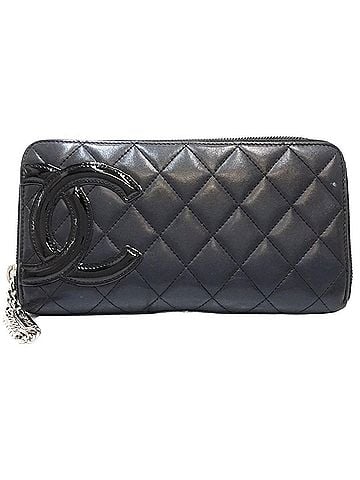 Chanel CHANEL Long Wallet A5007 Round Zipper Cambon Calf Black Women's 182132 (view 2)