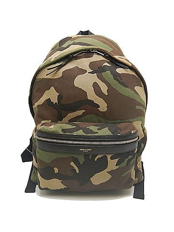Yves Saint Laurent YVES SAINT LAURENT City Camouflage Bag, Pattern, PLB435988, Backpack, Canvas x Leather, Khaki, Women's, 254049 (view 2)