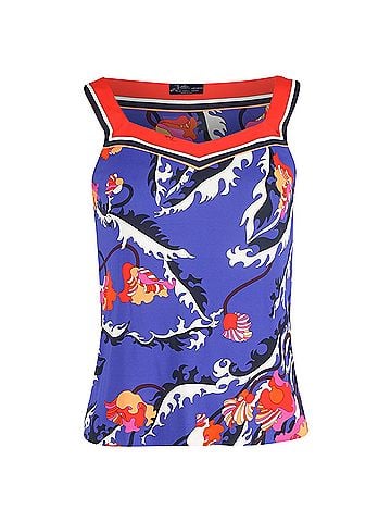 Emilio Pucci Emilio Pucci Printed Sleeveless Blouse in Blue Viscose (view 1)