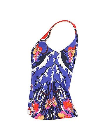 Emilio Pucci Emilio Pucci Printed Sleeveless Blouse in Blue Viscose (view 2)