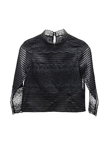 Maje Maje Lace High Neck Blouse in Black Polyester (view 2)