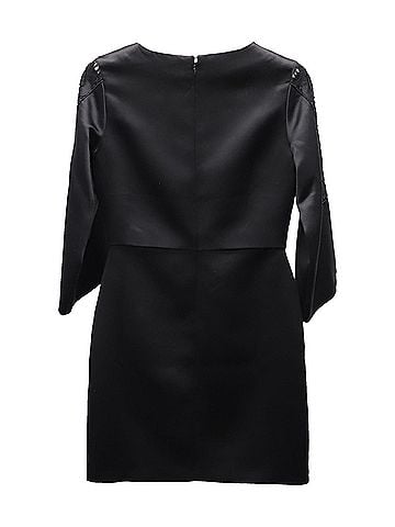 Maje Maje Lace Mini Dress in Black Satin (view 2)