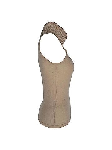 Michael Kors Michael Kors Turtleneck Knitted Sleeveless Top in Beige Cashmere (view 2)