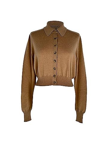 Sportmax Sportmax Collared Cardigan in Tan Wool (view 1)