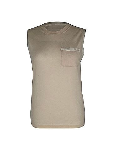 Lanvin Lanvin Knitted Tank Top in Cream Cashmere (view 1)