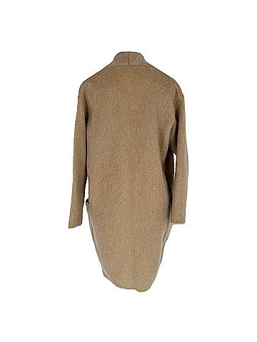 Max Mara Max Mara Open Coat with Pockets in Brown Mohair Wool (view 2)