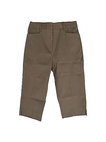 The Frankie Shop The Frankie Shop Knee-Length Tailored Capri Pants in Beige Cotton (view 1)