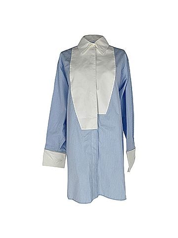 Loewe Loewe Pinstriped Button-Down Shirt in Blue Cotton (view 1)