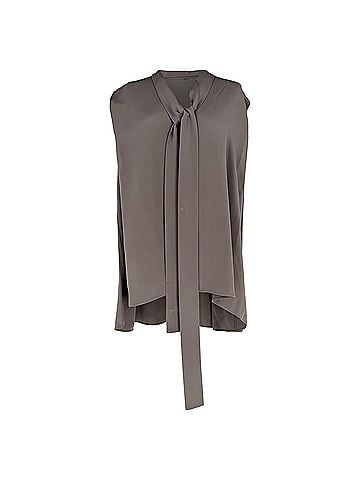 Joseph Joseph Batin Tie-Neck Sleeveless Blouse in Grey Silk (view 1)