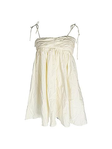 Reformation Reformation Catarina Ruched Mini Dress in White Cotton (view 1)