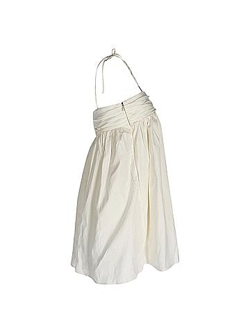Reformation Reformation Catarina Ruched Mini Dress in White Cotton (view 2)