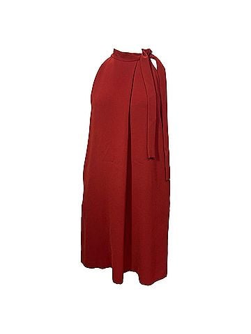 Theory Theory Tie Neck Espere Admiral Crepe Dress in Red Triacetate (view 1)