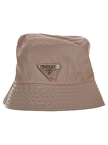 Prada Prada Re-Nylon Bucket Hat in Beige Polyamide (view 1)