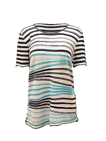 Giorgio Armani Armani Collezioni Knit Stripe T-Shirt in Multicolor Polyester (view 1)