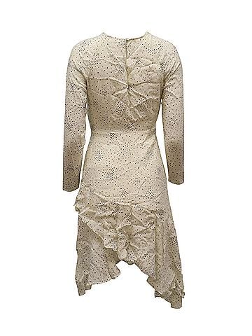Maje Maje Reto Asymmetric Star Print Midi Dress in Ivory Cupro (view 2)