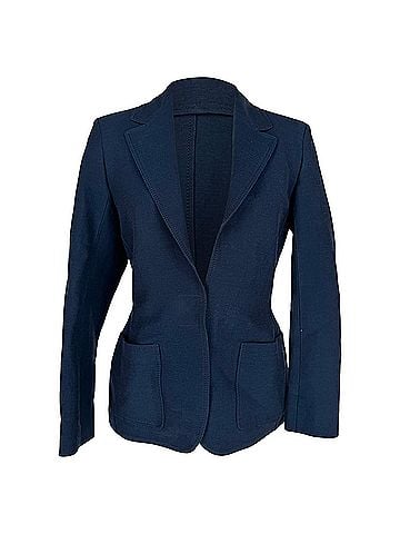 Lanvin Lanvin Single-Breasted Blazer with Pockets in Navy Blue Linen (view 1)