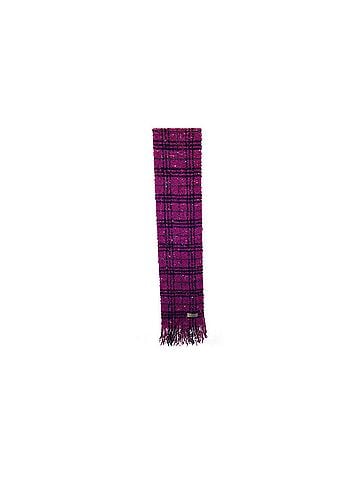 Burberry Burberry Plaid Fringed Scarf in Purple Lana Vergine (view 2)