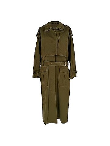 Isabel Marant Isabel Marant Tadao Trench Coat in Khaki Cotton (view 1)