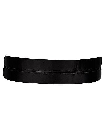 Lanvin Lanvin Wide Waist Belt in Black Satin (view 1)