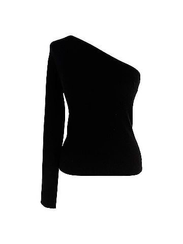 Michael Kors Michael Kors One Shoulder Sweater in Black Cashmere (view 1)