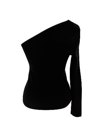 Michael Kors Michael Kors One Shoulder Sweater in Black Cashmere (view 2)