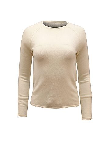 Theory Theory Crewneck Sweater in Ivory Cashmere (view 1)
