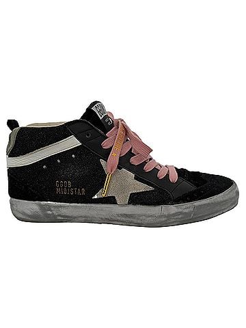 Golden Goose Golden Goose Mid-Star High-Top Sneakers in Black Suede (view 1)
