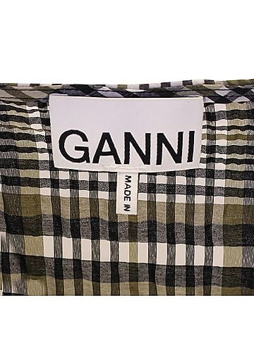 Ganni Ganni Wrap Mini Dress in Plaid Brown Cotton (view 2)