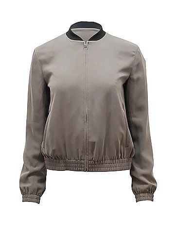 Theory Theory Baharah Crepe Jacket in Olive Green Viscose (view 1)