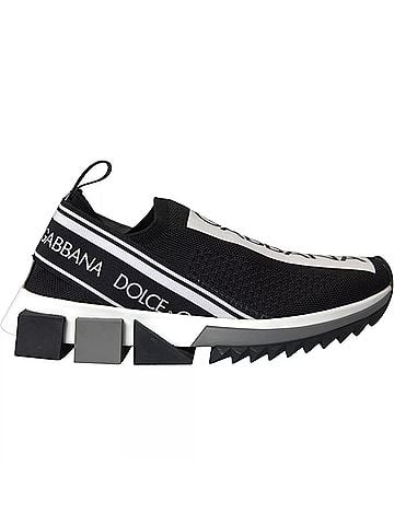 Dolce & Gabbana Black White Slip On Sorrento Sneakers Women's Shoes (view 1)