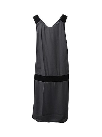 Valentino Red Valentino Backless Mini Dress with Velvet Bow in Grey Polyester (view 1)