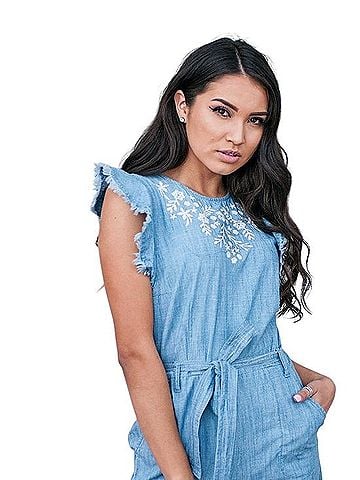 Vince Camuto Chambray Jumpsuit Casual Pants (view 1)