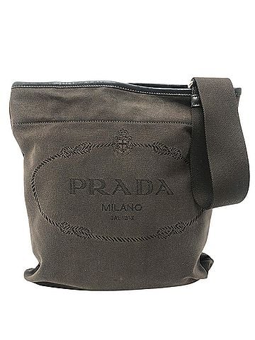 Prada PRADA VA0655 Logo Jacquard Bag, Crossbody Shoulder Pouch, One-Shoulder Canvas, Women's, Brown (view 2)